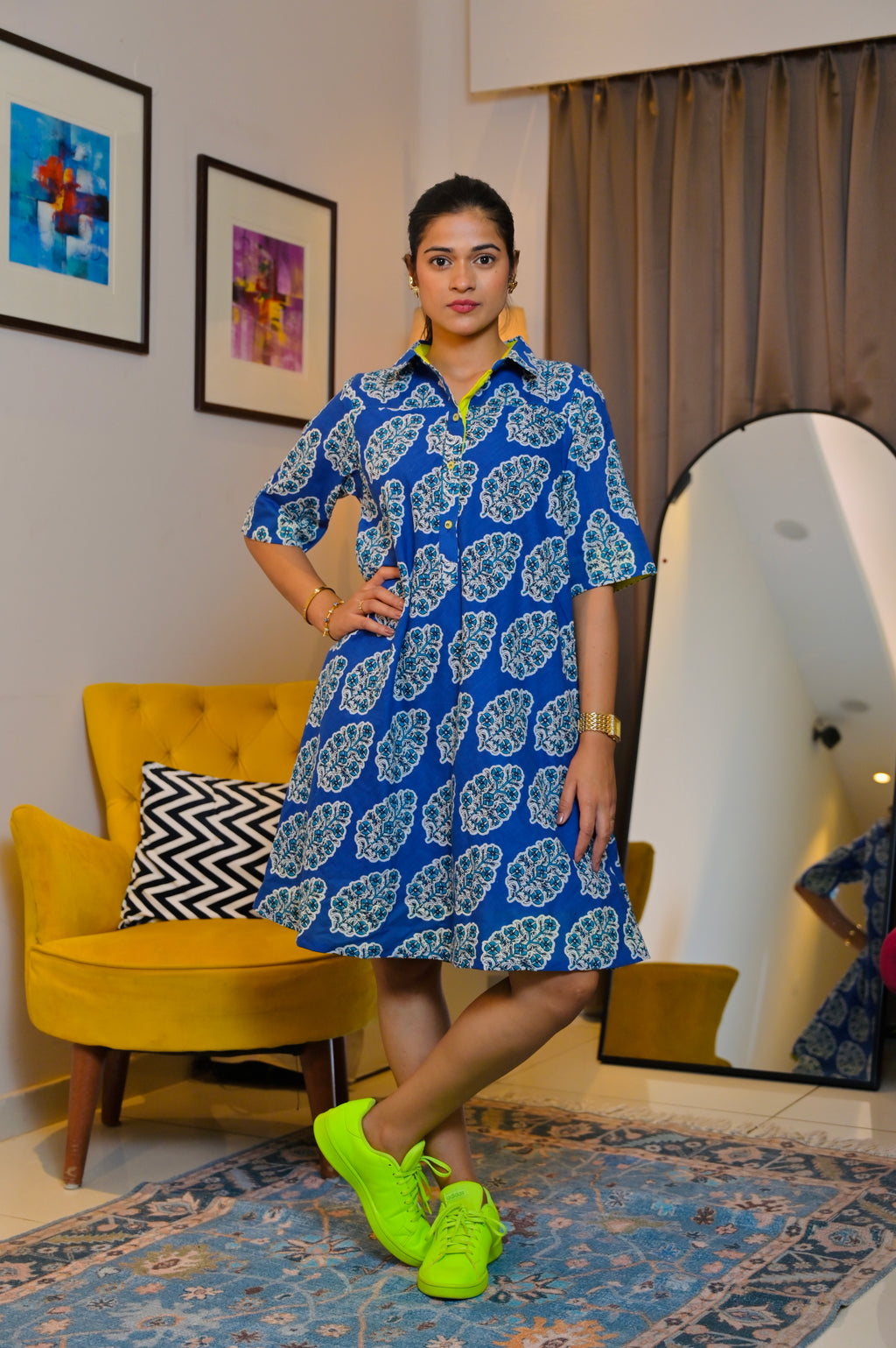 Indigo Collar Dress