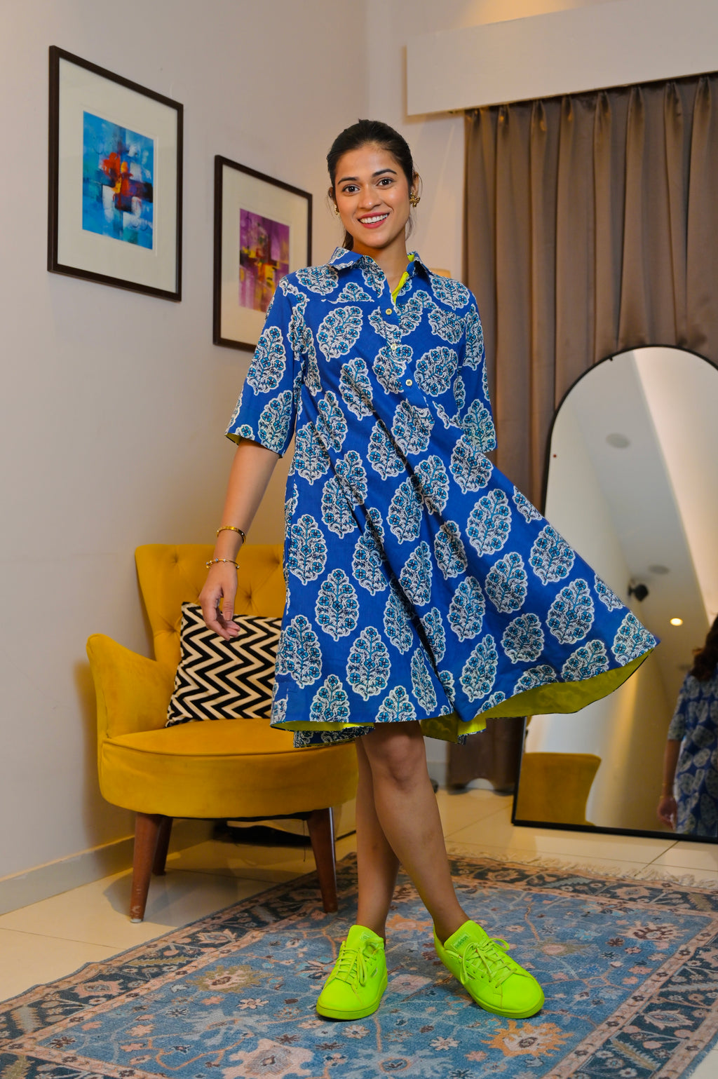 Indigo Collar Dress