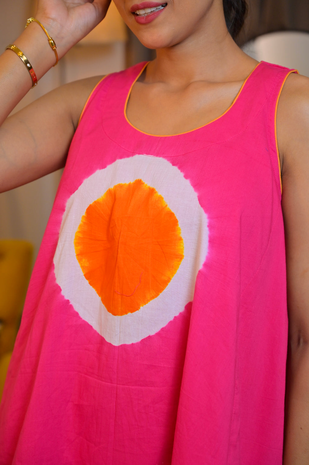 Pink Tie-Dye Mini Dress